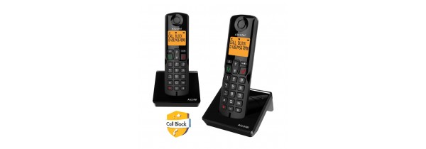 Alcatel S280 EWE DUO Cordless Phone with Call Blocking black WIRELESS Τεχνολογια - Πληροφορική e-rainbow.gr
