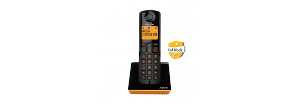 Alcatel S280 EWE Ασύρματο Τηλέφωνο με Δυνατότητα Αποκλεισμού Κλήσεων Μαύρο/Πορτοκαλί ΑΣΥΡΜΑΤΑ Τεχνολογια - Πληροφορική e-rainbow.gr