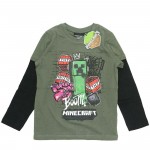 Minecraft Kids Long Sleeve T-Shirt 100% Cotton Brown Black - (48068) KIDS FASHION Τεχνολογια - Πληροφορική e-rainbow.gr