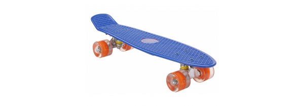 AMIGO Skateboard with LED lighting - blue/orange Children's Scooters Τεχνολογια - Πληροφορική e-rainbow.gr