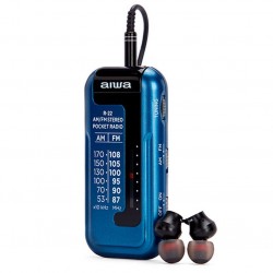 Aiwa R-22BL Mini Pocket Radio with Earphones Blue PORTABLE RADIO/WORLD RECEIVERS Τεχνολογια - Πληροφορική e-rainbow.gr
