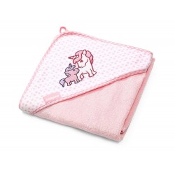 Babyono Hooded Bath Towel 100x100 cm Unicorn Pink BN346/01 BABY CARE Τεχνολογια - Πληροφορική e-rainbow.gr
