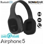 Sonic Gear Airphone 5 Bluetooth Headset 5.0 (AP5BGM) - Grey HEADPHONE Τεχνολογια - Πληροφορική e-rainbow.gr