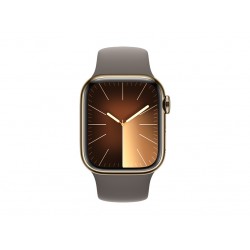 Apple Watch S9 Stainless Steel Cellular 41mm Gold (sports strap clay brown) M/L Smart Watches Τεχνολογια - Πληροφορική e-rainbow.gr