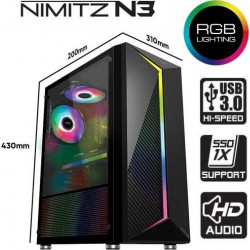 Κουτί Gaming ARMAGGEDDON GAMING PC CASE FULL ATX NIMITZ N3 BLACK Desktop / Tower Τεχνολογια - Πληροφορική e-rainbow.gr