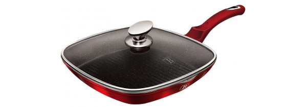 Berlinger Haus BH-1613N Grill pan with lid 28 cm - Metallic Line Burgundy Edition COOKING TOOLS Τεχνολογια - Πληροφορική e-rainbow.gr