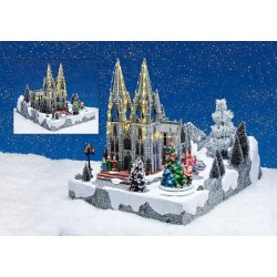 Christmas Decorative Landscape Cologne Cathedral with Light & Music 52cm. (8024772) CHRISTMAS ITEMS Τεχνολογια - Πληροφορική e-rainbow.gr