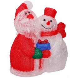 Christmas Lighting Figure Santa Claus & Snowman 33*37 cm. (45474) CHRISTMAS ITEMS Τεχνολογια - Πληροφορική e-rainbow.gr