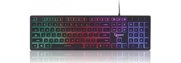 Gaming Keyboard GEMBIRD RAINBOW BACKLIGHT MULTIMEDIA KEYBOARD BLACK - KB-UML-01 KEYBOARD Τεχνολογια - Πληροφορική e-rainbow.gr