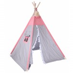Children's Indian Tent Kinder Hop Pow Wow Tipi with High Quality Cotton Pink 170 cm. KIDS ROOM Τεχνολογια - Πληροφορική e-rainbow.gr