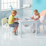 Children's table set with 2 chairs & storage space in the middle White 60 * 60cm. - (669952) KIDS ROOM Τεχνολογια - Πληροφορική e-rainbow.gr