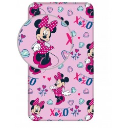 Παιδικό Σεντόνι με λάστιχο Jerry Fabrics Disney Minnie XoXo 90×200εκ. 100% Βαμβακερό (034927)