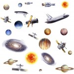 Wallsticker Roommates  Space Shuttle Planets Vinyl 24 pieces (28,58x15,88) - (RMK1003SCS) KIDS ROOM Τεχνολογια - Πληροφορική e-rainbow.gr