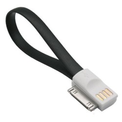 USB Data Cable with magnet Clip Apple iPhone 4/4S Black POWER SUPPLY Τεχνολογια - Πληροφορική e-rainbow.gr