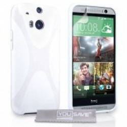 Θηκες κινητου - OEM – Θήκη Silicone για HTC ONE M8   x-line ΛΕΥΚΗ + Μεμβράνη Προστασίας HTC Τεχνολογια - Πληροφορική e-rainbow.gr