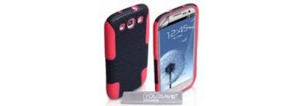 OEM - Hard Mesh Combo Case for Samsung Galaxy S3 Red / Black + Protective Film Galaxy S3 (i9300) Τεχνολογια - Πληροφορική e-rainbow.gr