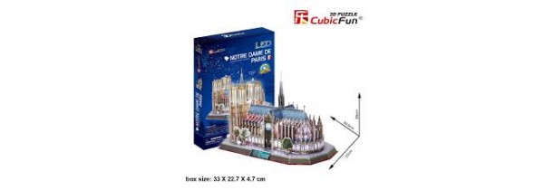 3D PUZZLE CubicFun - Notre Dame de Paris LED – (L173h) Μνημεία - Θέρετρα Τεχνολογια - Πληροφορική e-rainbow.gr