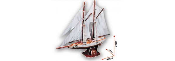 PUZZLE 3D - Two-masted Schooner - T4007h (CubicFun) Πλοία Τεχνολογια - Πληροφορική e-rainbow.gr