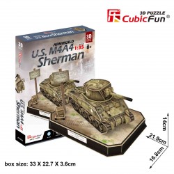 3D PUZZLE CubicFun - U.S. M4A4 SHERMAN - (JS4204h) Military series Τεχνολογια - Πληροφορική e-rainbow.gr