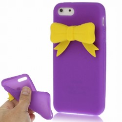 OEM - Silicone Case 3D Bow purple iphone 5 5/5S Τεχνολογια - Πληροφορική e-rainbow.gr