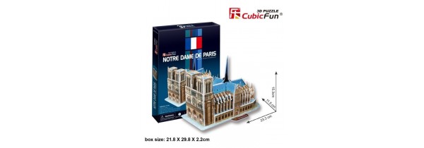 3D PUZZLE CubicFun - Notre Dame de Paris (FRANCE) – (S3012) MONUMENTS - RESORTS Τεχνολογια - Πληροφορική e-rainbow.gr