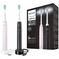 Philips Electric Toothbrush Sonicare 3100 Series – Black/rose (HX3675/15) Oral hygiene Τεχνολογια - Πληροφορική e-rainbow.gr